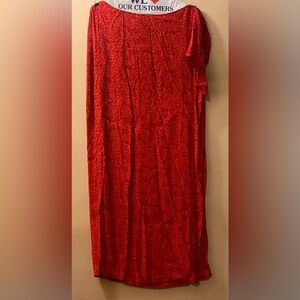 NY & Co. Red Floral Maxi Skirt | Size 14 | Lightweight Rayon